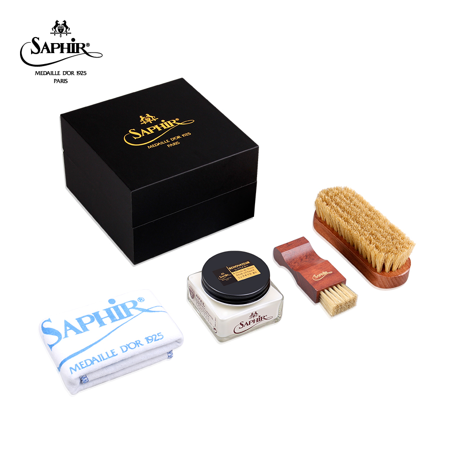 SAPHIR莎菲雅黑金送礼套装RENOVATEUR光面皮具包包皮鞋保养护理油
