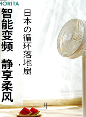 MORITA森田触摸屏空气循环扇静音家用立式电扇落地扇遥控立体送风