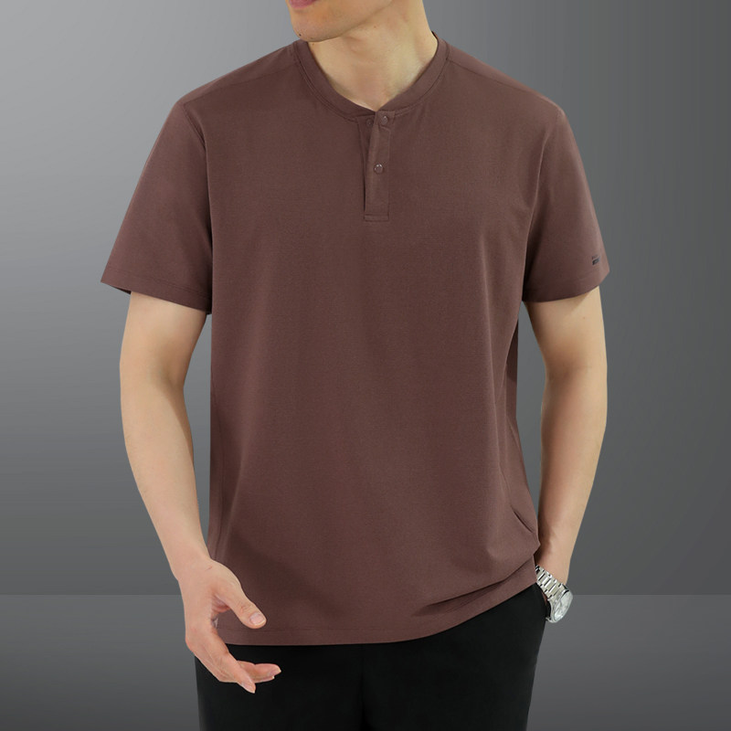 爸爸夏装套装父亲夏季冰丝短袖t恤中老年休闲运动服套装男士速干