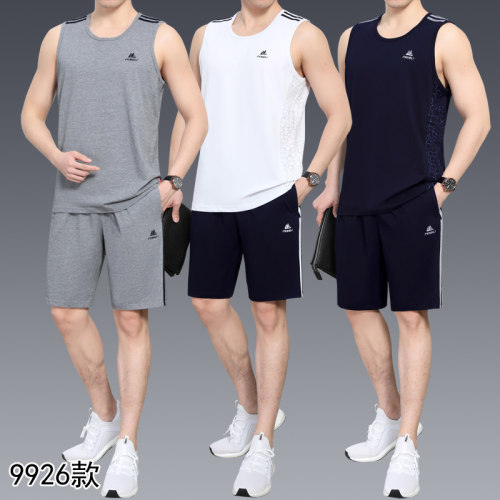 夏季男背心运动服无袖短裤两件套