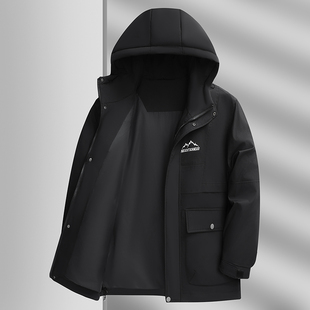 中年爸爸羽绒服2025新款男士冬装中老年父亲冬季加厚保暖外套短款