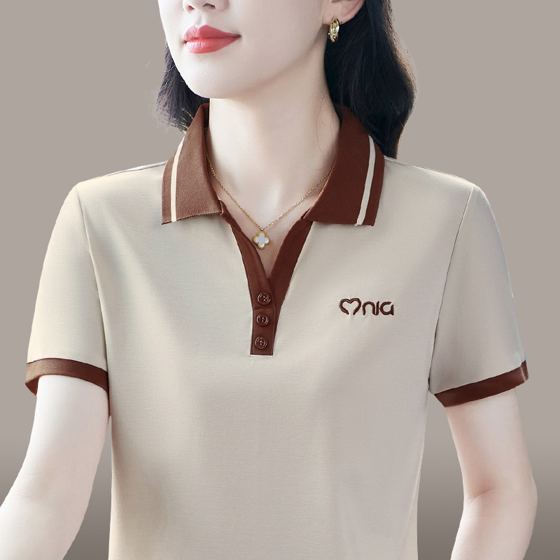 冰丝短袖t恤女夏季薄款2025新款韩版时尚洋气小个子半袖体恤上衣