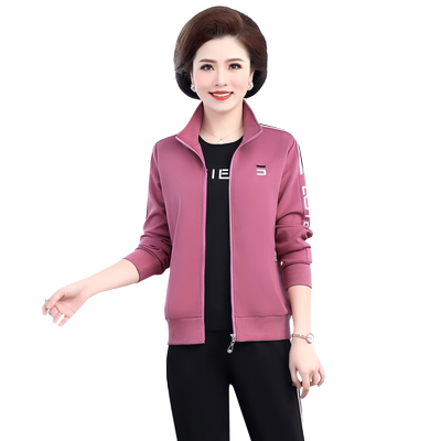 中老年运动服套装女春秋2022早秋新款40岁50中年妈妈秋装洋气外套