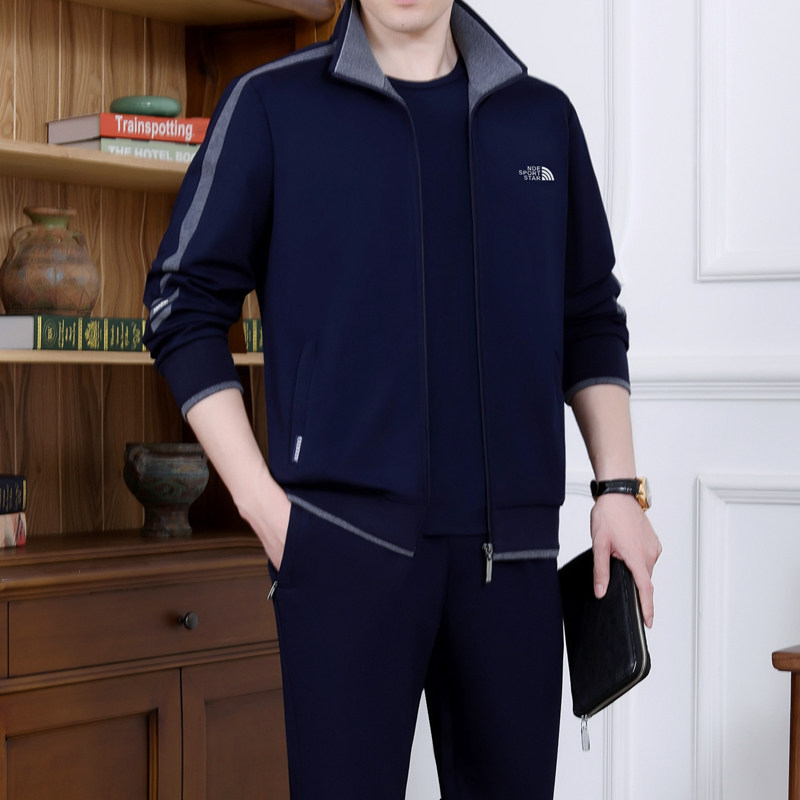 新款休闲运动服套装男春秋二件套