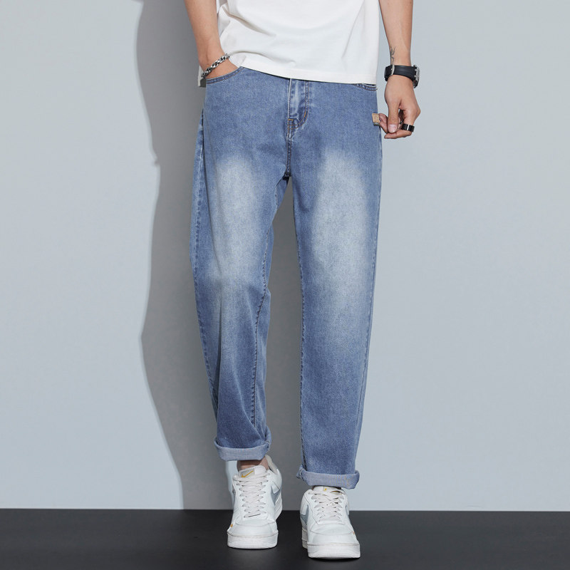 浅蓝色薄款牛仔裤男款春夏季2025新款轻奢高端水洗复古男士直筒裤