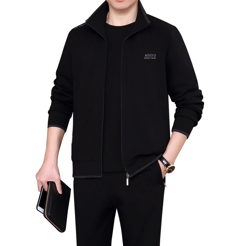 新款休闲运动服套装男春秋二件套