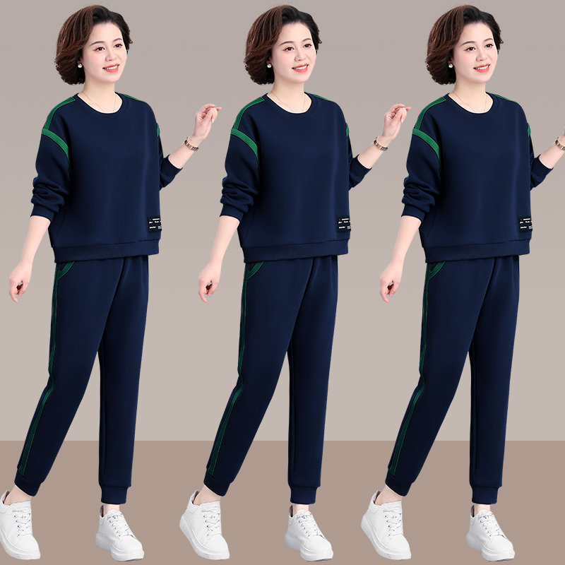 中年妈妈外套春秋中老年运动服套装女春装衣服洋气上衣减龄两件套