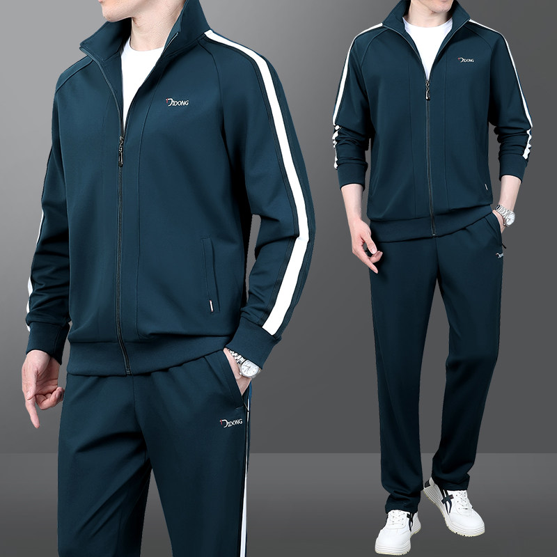 爸爸运动套装2026春秋季男士中老年跑步休闲运动服宽松长袖三件套