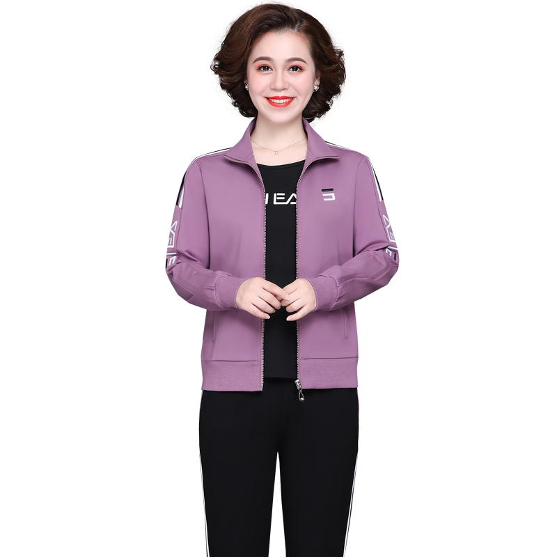 妈妈春装外套中年妇女休闲
