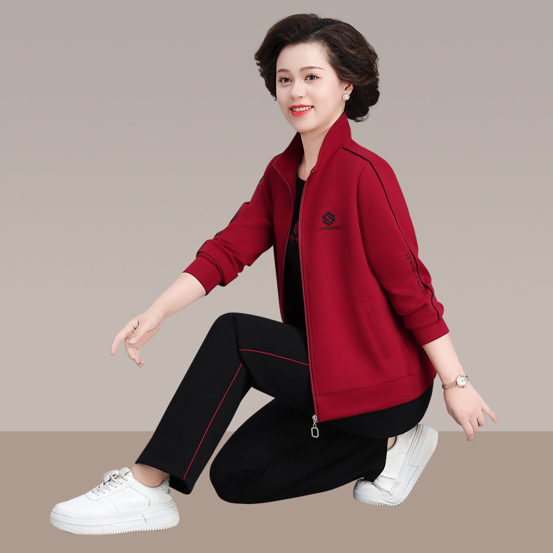 品牌运动服套装女春秋2025新款跑步休闲套装女士开衫卫衣三件套夏