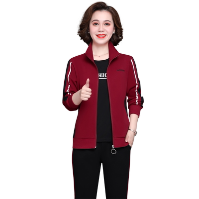 新款休闲运动服套装女春秋三件套