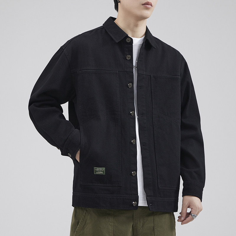 时尚夹克2025新款男士春秋冬季宽松百搭纯棉上衣美式外套衣服男款