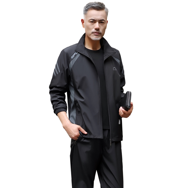 新款休闲运动服套装男春秋两件套