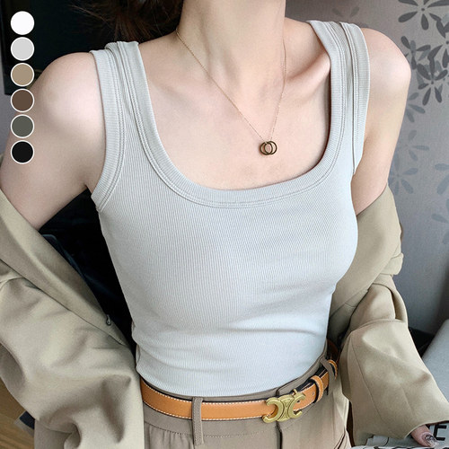 宽肩吊带背心女内搭夏季2026新款修身百搭遮副乳外穿打底美式上衣