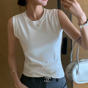 上衣潮 外穿工字宽肩带遮副乳无袖 圆领吊带背心女夏季 内搭2026新款