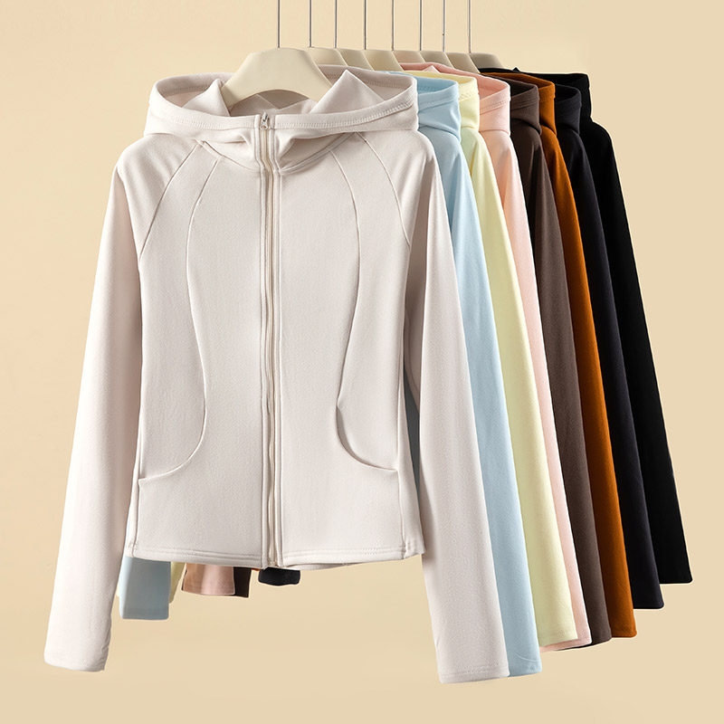 修身德绒瑜伽短外套女2025春秋新款收腰显瘦防风保暖开衫运动卫衣,女装/女士精品,短外套,淘宝优惠券,粉丝福利购,淘宝优惠卷