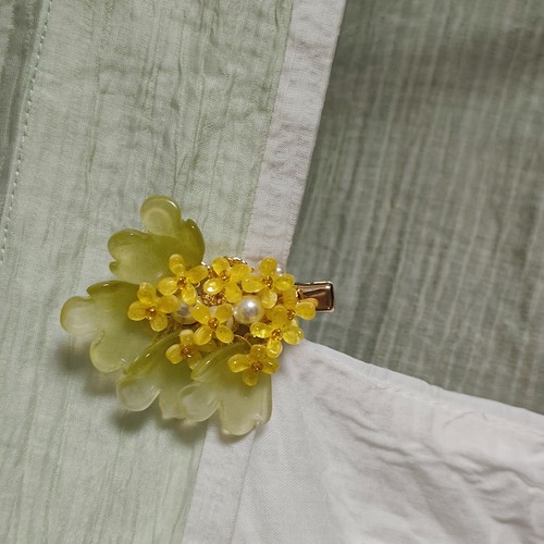 【风栖桂】原创设计琉璃十二花神秋桂花发夹古风汉服防风夹胸花