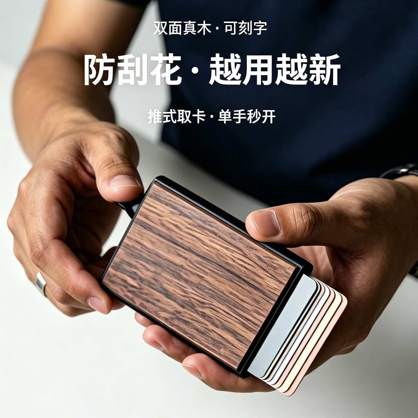 男士超薄卡包女士弹出式金属卡套防盗刷卡夹防消磁收纳盒定制刻字
