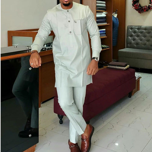 Dashiki Men 2 Piece Suit 外贸非洲风长袖男士套装休闲阿拉伯风
