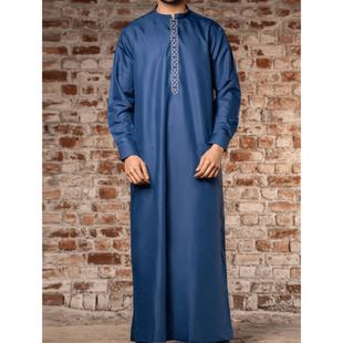 迪拜男装长袍阿拉伯新款服装中东沙特服饰阿联酋男士时尚百搭衣服