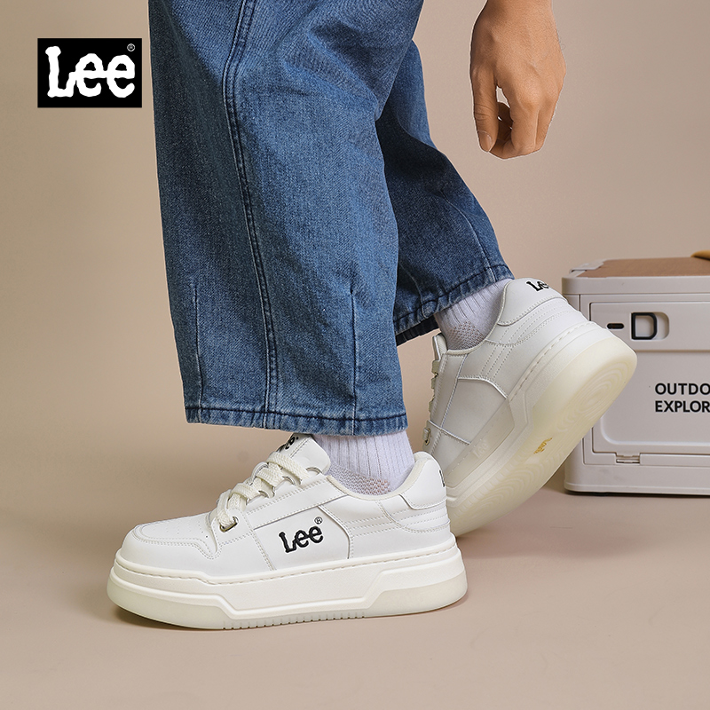 Lee厚底增高休闲小白鞋