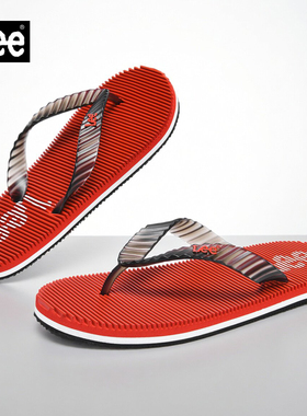 Lee红色人字拖男士2026夏季新款外穿高端夹脚拖鞋防滑沙滩凉鞋潮
