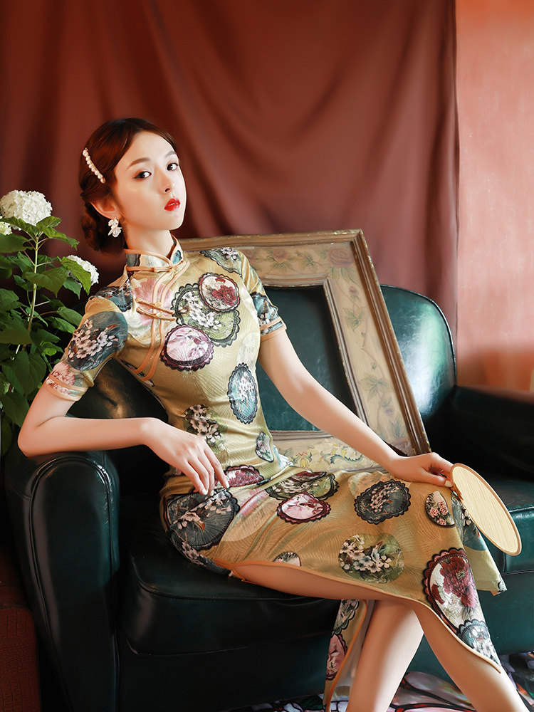 改良旗袍女年轻款少女复古中国风上海滩民国连衣裙日常生活装长款