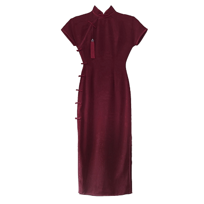 阑桂羽旗袍长款连衣裙