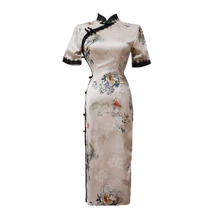 改良旗袍2024年新款少女素雅复古中国风年轻款日常连衣裙女夏短款