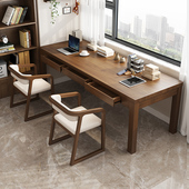 床边桌实木书桌带抽屉收纳家用卧室学习电脑桌靠墙桌子写字工作台