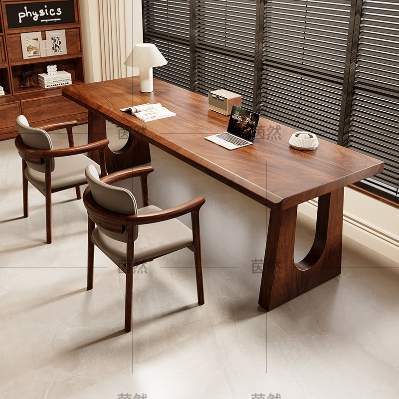 实木长条窄桌靠墙高端书桌