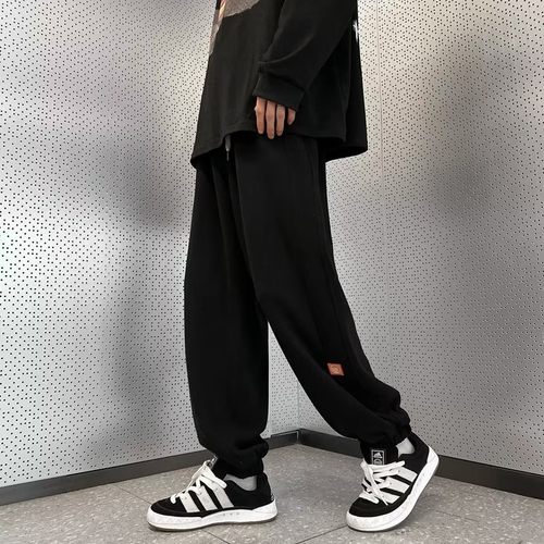 日系青少年宽松直筒运动休闲裤