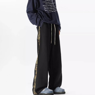 黑色裤子2025新款今年流行爆款男款潮牌高级感青少年初中生休闲裤