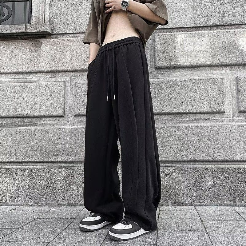 黑色卫裤男裤子2025新款今年流行爆款超火的夏日轻薄松弛感休闲裤