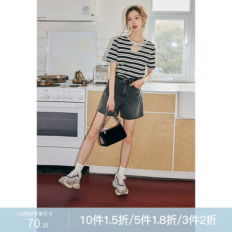 KBNE牛仔短裤女阔腿裤牛仔裤2025夏季新款慵懒风今年流行的裤子