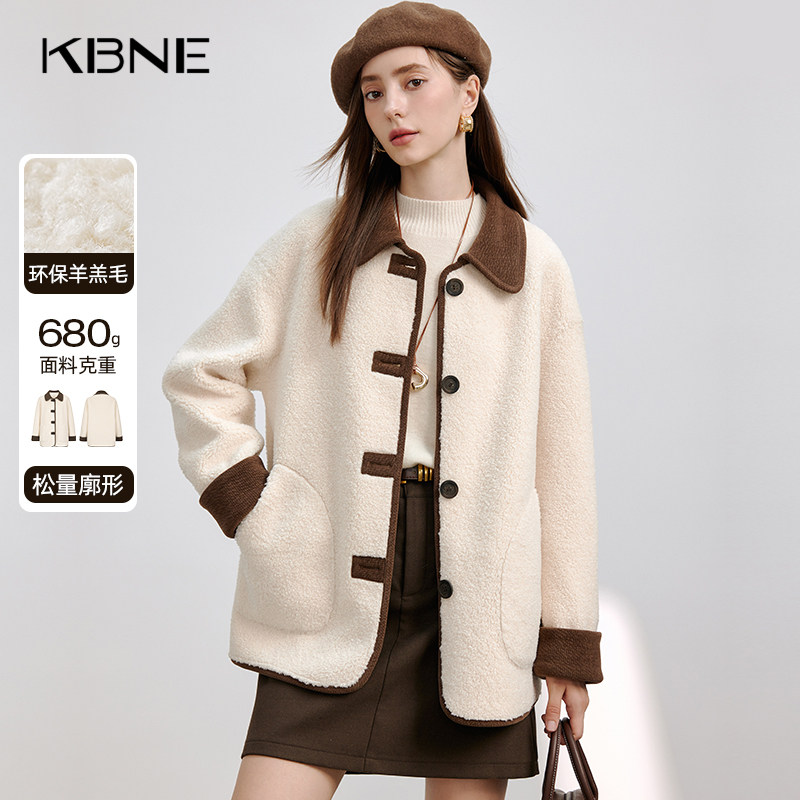 米色羊毛短外套女kbne气质秋冬季新款夹克外衣设计感小众开衫上衣,女装/女士精品,短外套,淘宝优惠券,粉丝福利购,淘宝优惠卷