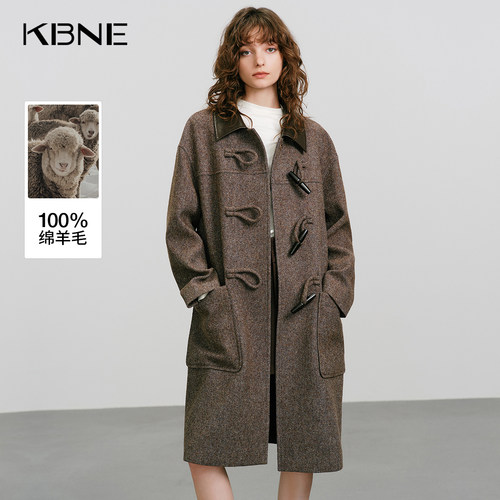【大粒儿粉丝专享】全羊毛牛角扣毛呢大衣外套750918110