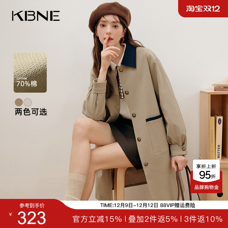 新款英伦风大衣小个子长款秋冬女