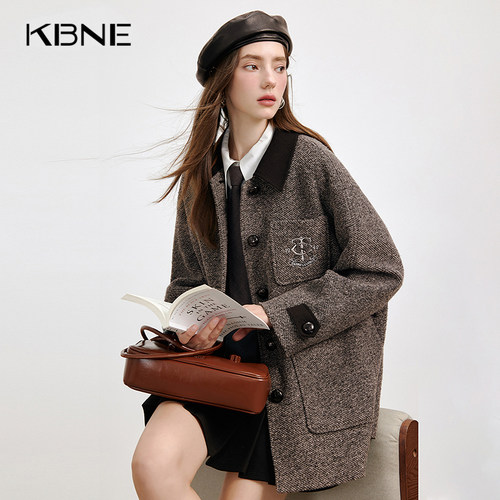 【大粒儿粉丝专享】羊毛灰色毛呢外套长款呢子大衣741051721