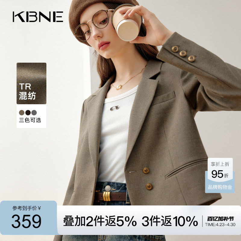 KBNE2026春季新款休闲西装外套女小个子气质上衣通勤薄款西服外套