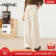 KBNE2026新款 春秋女 直筒高腰长裤 宽松慵懒风垂感休闲裤 黑色阔腿裤