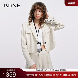 KBNE莱赛尔白色休闲小西装外套女小个子西服新款气质正装长袖上衣