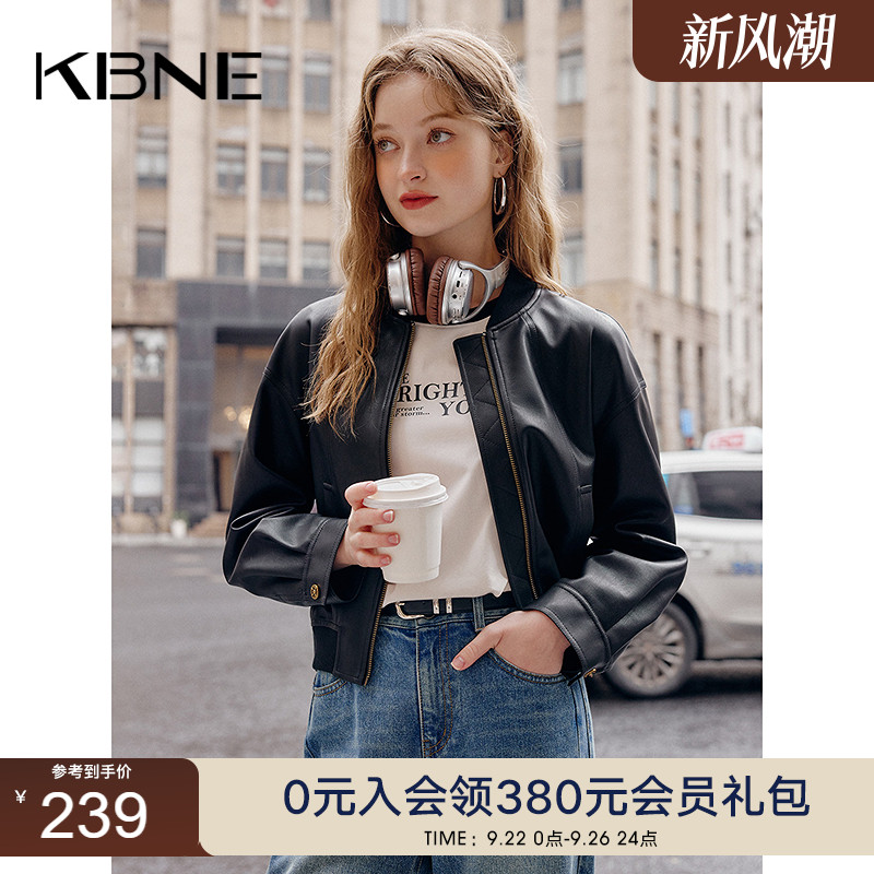 KBNE黑色皮衣外套女秋冬2025春季新款小个子爆款机车服今年流行