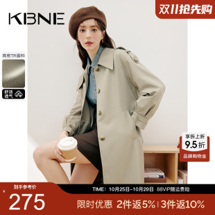 女装 KBNE风衣外套女2025春季 长款 小个子英伦风大衣爆款 外衣 新款