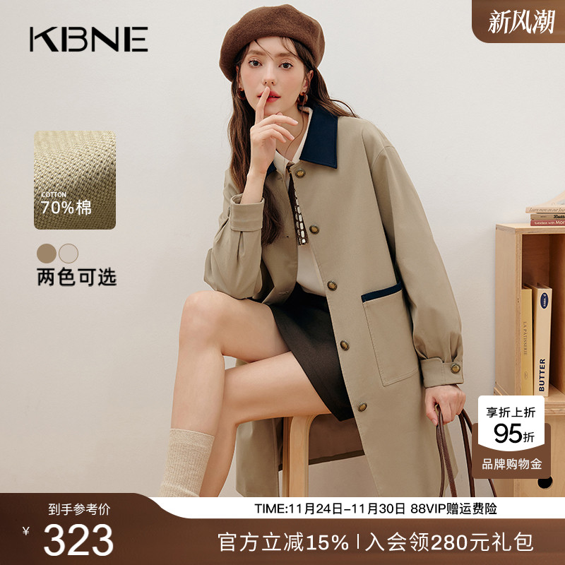 新款英伦风大衣小个子长款秋冬女