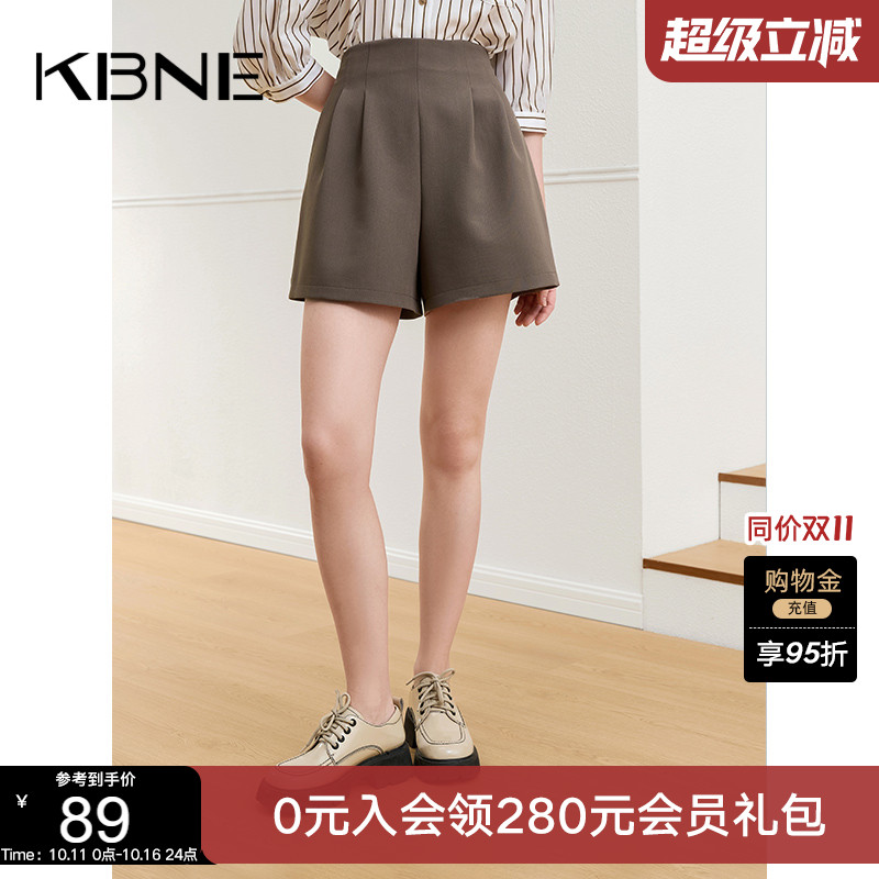 KBNE短裤女黑色裤子休闲裤2025夏季新款宽松慵懒风爆款西装阔腿裤