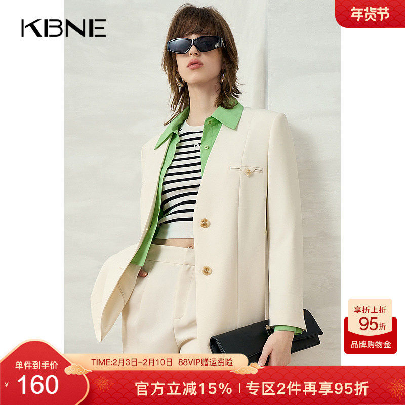 KBNE【商场同款】西装外套女设计感高级上衣2026春新款休闲小西服