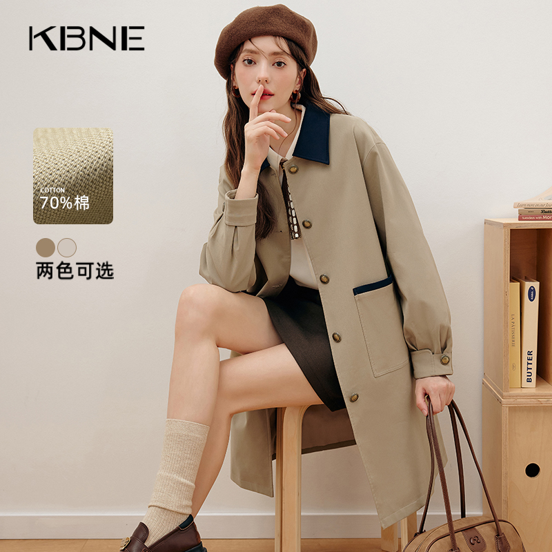 新款英伦风大衣小个子长款秋冬女