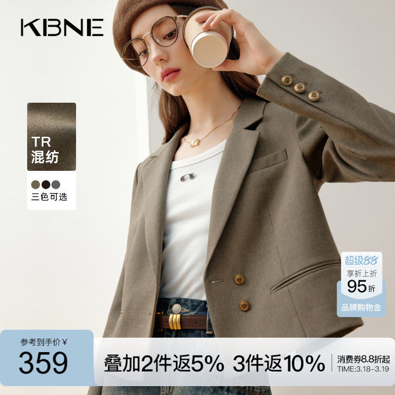 KBNE2026春季新款休闲西装外套女小个子气质上衣通勤薄款西服外套