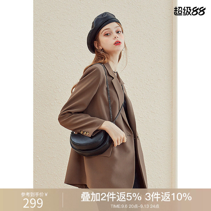 西装外套女秋秋咖色上衣 kbne2026秋季新款长袖小个子休闲小西服